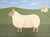 "Ivy" A charming naïve folk art painting by British artist Matt Rix, depicting a handsome sheep standing peacefully in a...