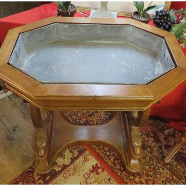 Wood Empire Walnut & Zinc Planter, 1980s For Sale - Image 7 of 12