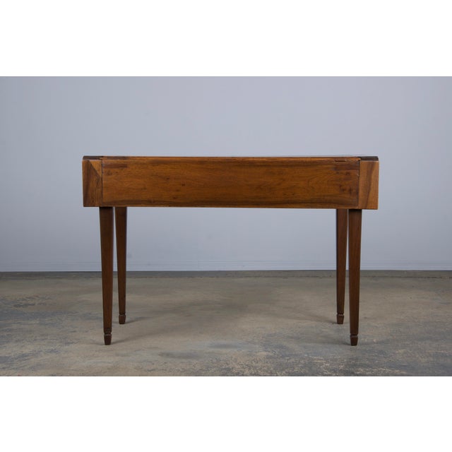 Antique French Louis XVI Neoclassical Style Walnut Drop Leaf Table For Sale - Image 4 of 12