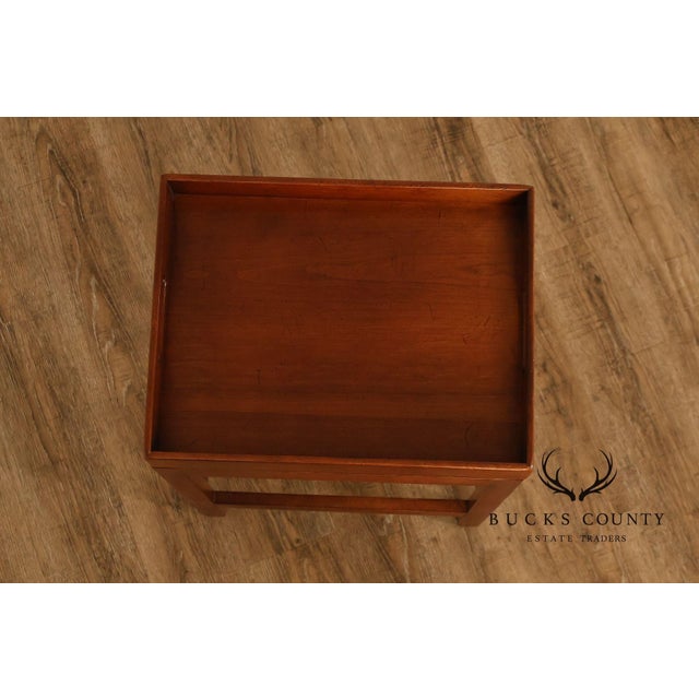 Chippendale Chippendale Style Cherry Butler Tray Side Table For Sale - Image 3 of 18
