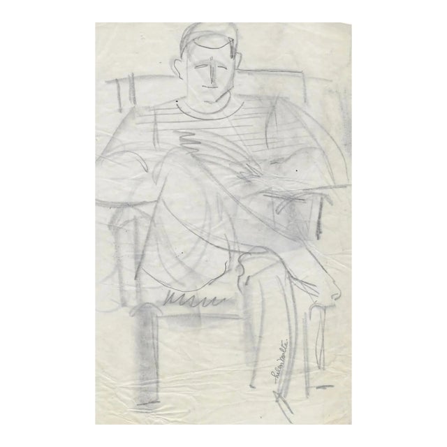 1930s Helen Malta Drawing of a Man For Sale
