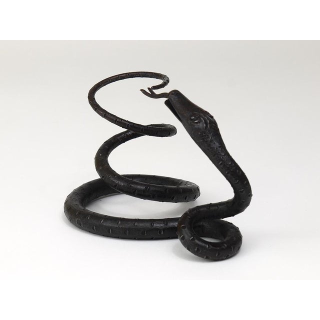 Austrian Snake Sculpture in Hand Forged Iron in the style of Edgar Brandt, 1920s For Sale - Image 13 of 18
