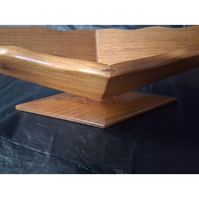 Mid Century Modern Sculpted Walnut Center Piece Bowl For Sale - Image 4 of 10