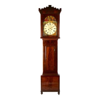 Antique Mahogany Wood Longcase Clock "William Fullerton" For Sale