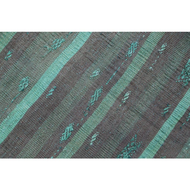 Vintage Turkish Kilim Rug With Brown and Turquoise Accents For Sale - Image 10 of 10