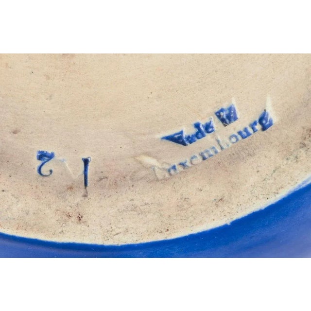 Blue Large Ceramic Vase with Two Handles from Villeroy & Boch, Luxembourg, 1930s For Sale - Image 8 of 10