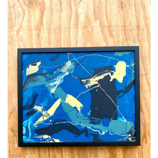 Late 20th Century Contemporary Abstract Original Oil Painting Signed D. Batt For Sale - Image 5 of 9