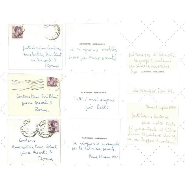 Correspondence by Alberto Arbasino to Countess Pecci Blunt, Mid-20th-Century For Sale - Image 3 of 4