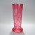 A fine antique Bohemian glass vase. With a cranberry overlay cut to clear glass. Wheel engraved with various species of...