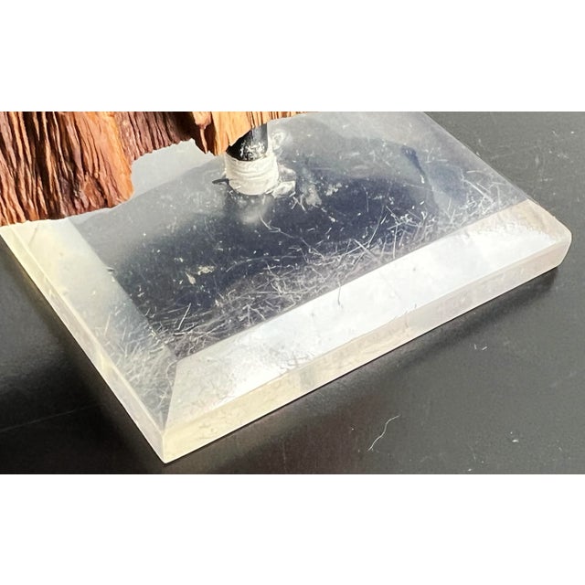 Vintage Mid Century Wood & Lucite Organic Modern Table Sculpture For Sale - Image 9 of 9