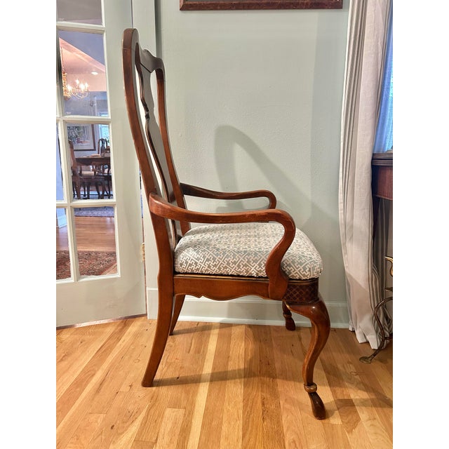 This chair has that wonderful soft patina from being well loved. Attributed to Drexel Heritage, the original label was...