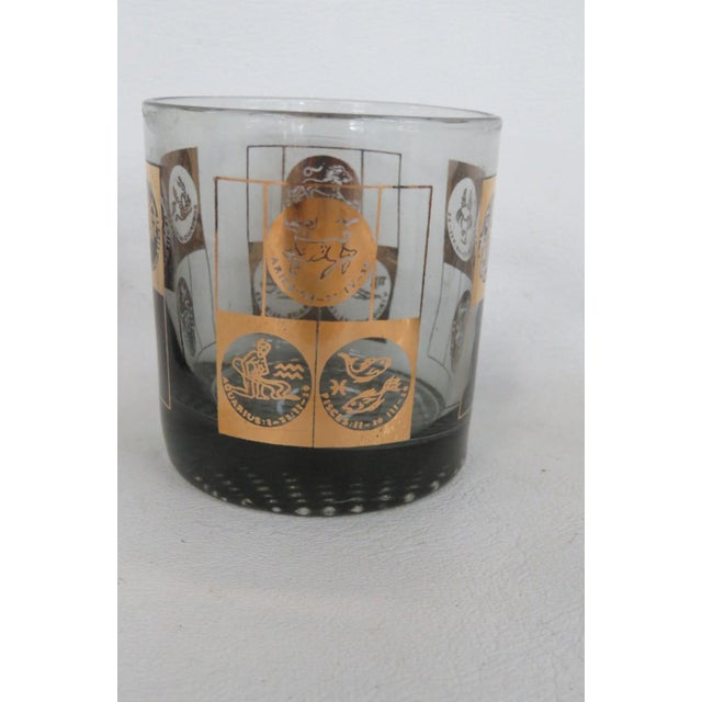 Coins of the World Lowball Bar Glass Set 6pc Black With 22k Gold Design 4920b For Sale - Image 9 of 13