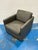 Modern Leather Swivel Chair Dark Grey For Sale - Image 3 of 5