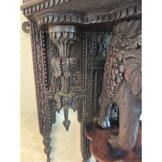 Brown Antique Moroccan Wall Bracket With Elephant For Sale - Image 8 of 8