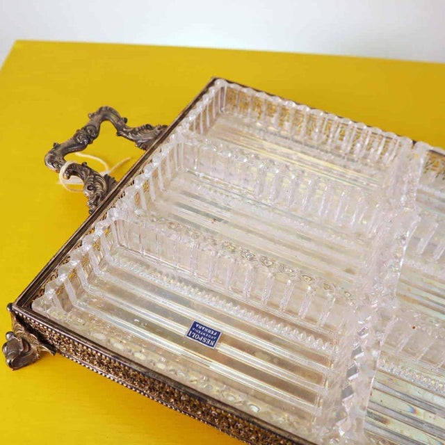 Vintage Glass Sauce Boat with 800 Stamped Silver Base For Sale - Image 4 of 9