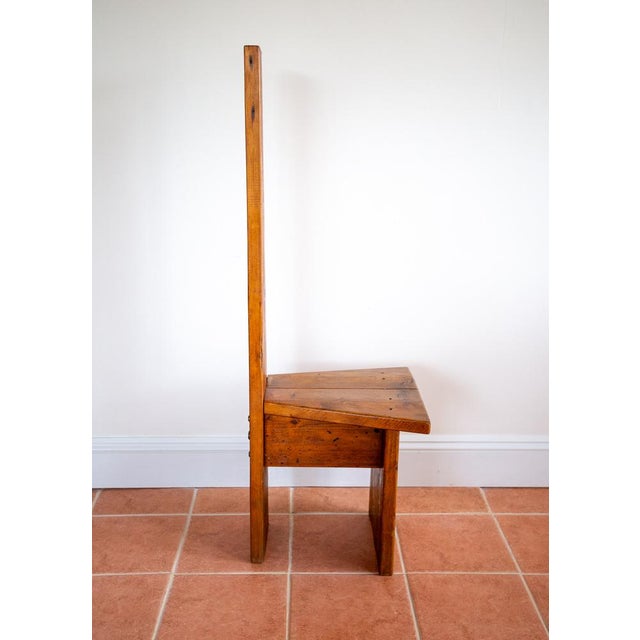 Brown Mid-Century Tall Brutalist Artisan Accent Chair in Wood, 1970s For Sale - Image 8 of 18