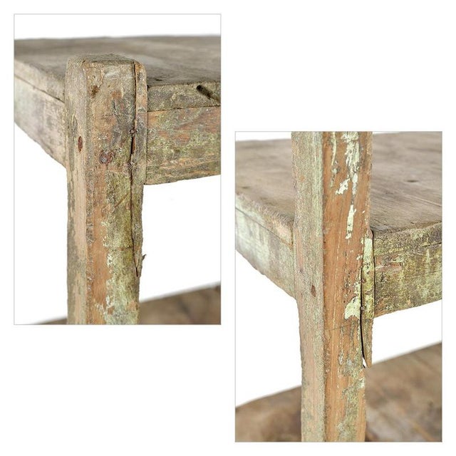 Shelf on Patinated Wooden Legs For Sale - Image 4 of 7