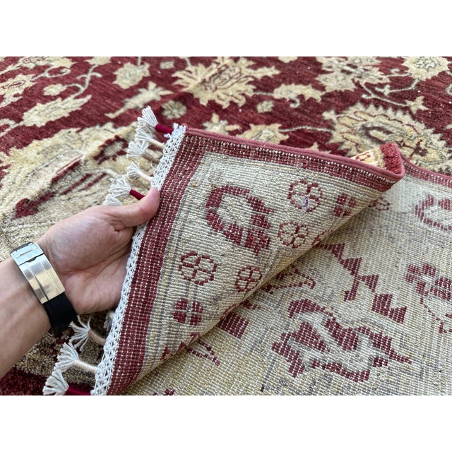 Burgundy Sultanabad Hand-Knotted Wool Rug - 6'7" X 9'7" For Sale - Image 11 of 12
