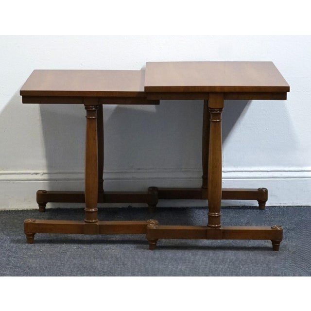 Brown Heritage Furniture Solid Mahogany Italian Provincial 21" Nesting End Tables For Sale - Image 8 of 18