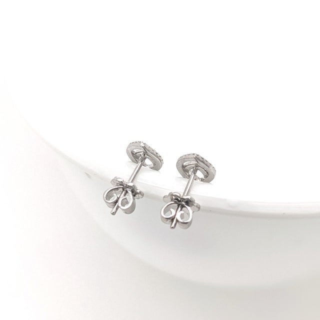 Oval Ruby Dangle Earrings with Earth Mined Diamonds in Solid 14k White Gold - 2 Pieces For Sale In Columbus - Image 6 of 7