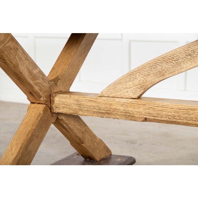 Large Mid-Century English Bleached Oak Frame Refectory Table, 1970s For Sale - Image 14 of 18