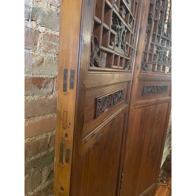 Asian Mid 20th Century 2-Panel Asian Wooden Panels For Sale - Image 3 of 10