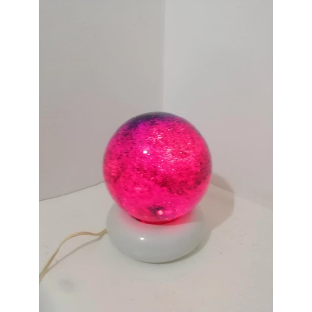 Blue Table Lamp in Colored Glass from Targetti, Italy, 1960s For Sale - Image 8 of 10