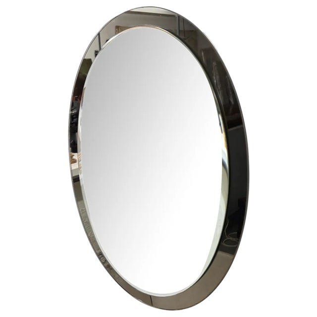 Italian Oval Mirror by Antonio Lupi by Crystal Luxor, 1970s For Sale