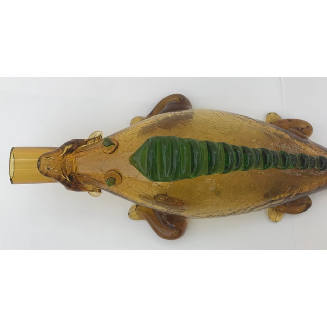 Italian Mid Century Blown Glass Alligator Wine Bottle For Sale In Los Angeles - Image 6 of 13
