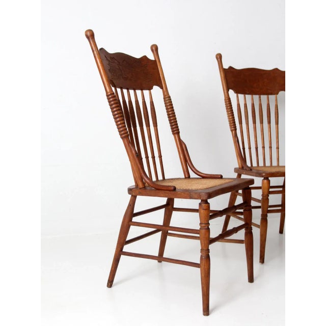 Antique Dragon Pressed Back Side Chairs Set of 4 For Sale - Image 12 of 12