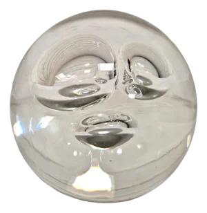 Barbini Murano Clear Glass Controlled Bubble Paperweight by Alfredo Barbini, 1970s