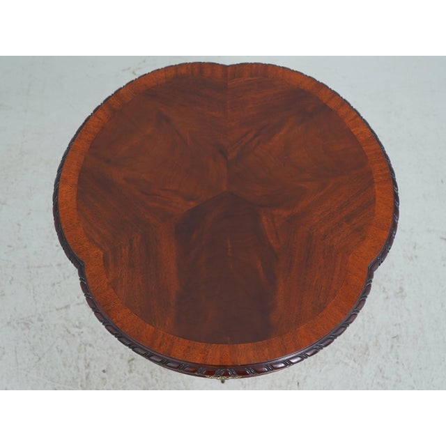 1980s Henkel Harris Mahogany Clover Top Table W. Drawer For Sale - Image 5 of 18
