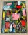 Colourful abstract painting on canvas board Invisible Hearts, signed M Shulga.
