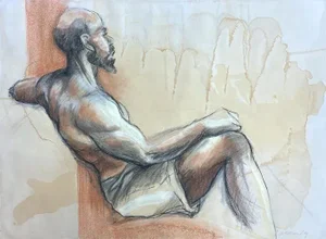 "Looking to the Future" Original Figurative Drawing