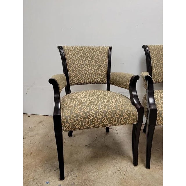 1970 Set of 4 Baker Ebonized Neoclassical Chairs For Sale - Image 10 of 13