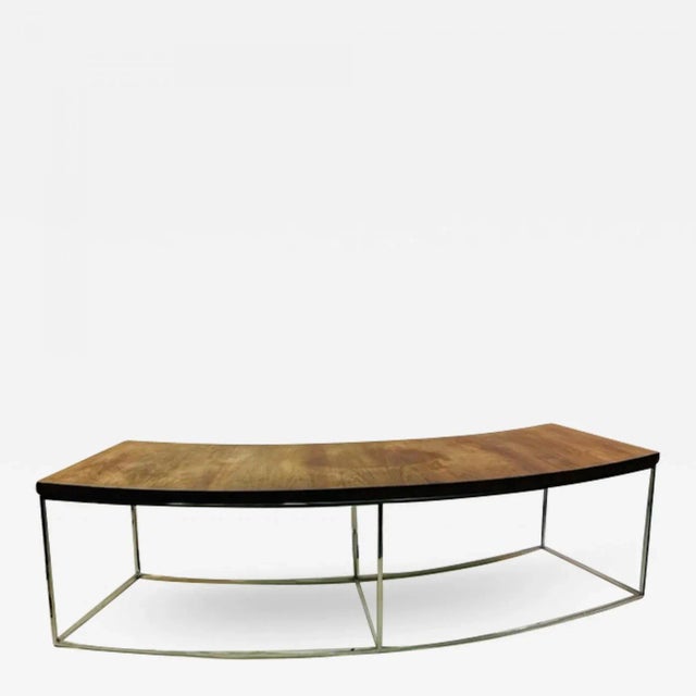 1970s Milo Baughman Modern Rosewood & Chrome Demilune Bench For Sale - Image 10 of 10