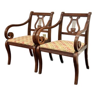 Thomasville Collectors Edition Lyre Back Armchairs - A Pair For Sale