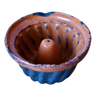 19th Century Alsatian Kugelhopf Mold in Glazed Terracotta, 1940s For Sale