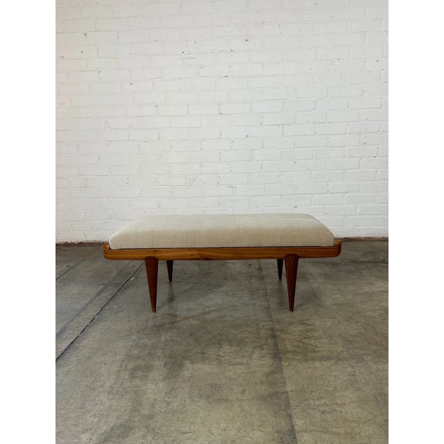 Greige Merida Bench in Walnut For Sale - Image 8 of 10