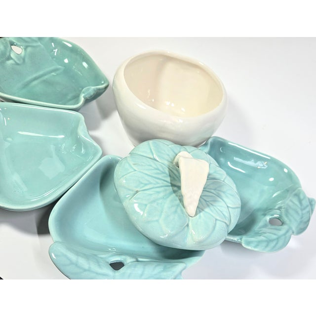 Mid 20th Century Mid Century Teal Pear Serving Set- Set of Five For Sale - Image 5 of 12