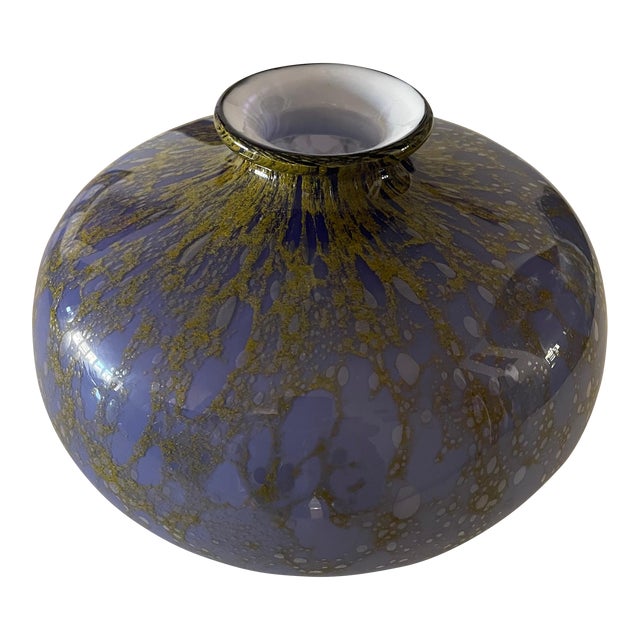 1980s Lavender Murano Style Art Glass Vase For Sale