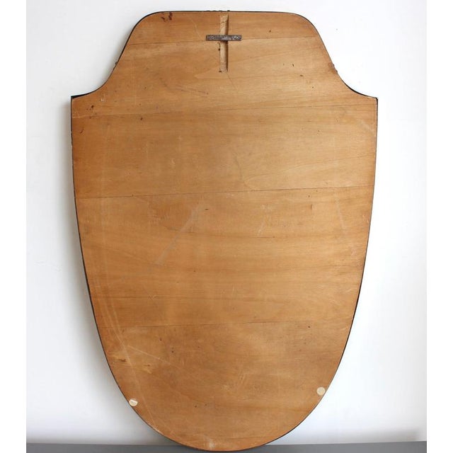 Vintage Italian Wall Mirror with Brass Frame in the style of Gio Ponti, 1960s For Sale - Image 11 of 12