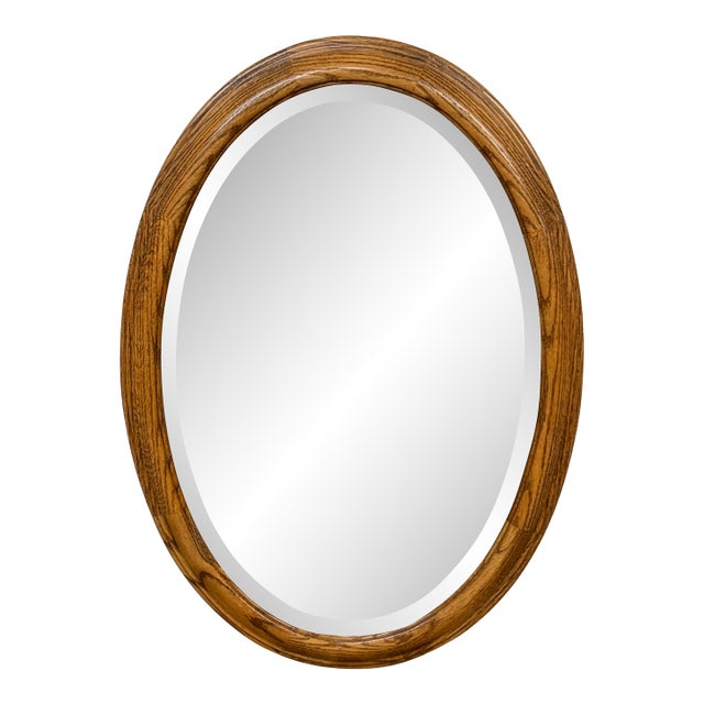 Oak Wood Framed Wall Mirror, Late 20th Century For Sale