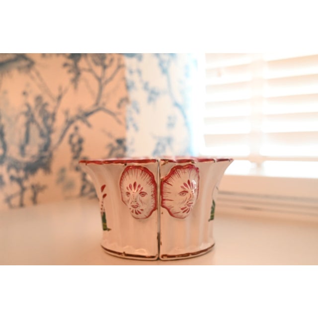 Chinoiserie 19th Century Chinoiserie French Faience Bough Pots or Bouquetières- a Pair For Sale - Image 3 of 8