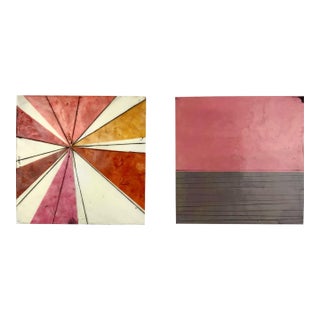 Encaustic Mixed Media Paintings by Gina Cochran - "Salmon and Cocoa" For Sale