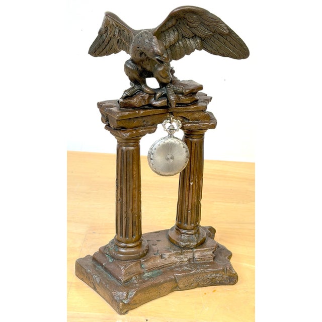 19th-Century French/ Italian Neoclassical Cast Bronze Eagle Pocket Watch Holder For Sale - Image 18 of 18