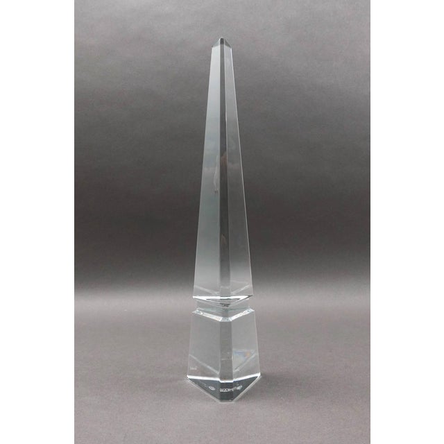 Mid 20th Century Baccarat Crystal France Osiris Obelisk Louxor Monument Glass Sculpture Large For Sale In Miami - Image 6 of 9