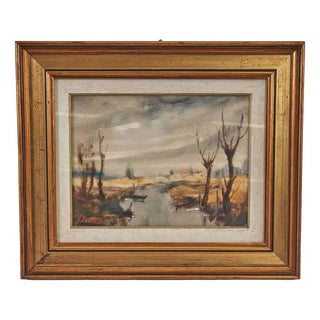 Giovanni Lovetti, Fresco with Rural Landscape, 2000s, Oil on Canvas, Framed For Sale
