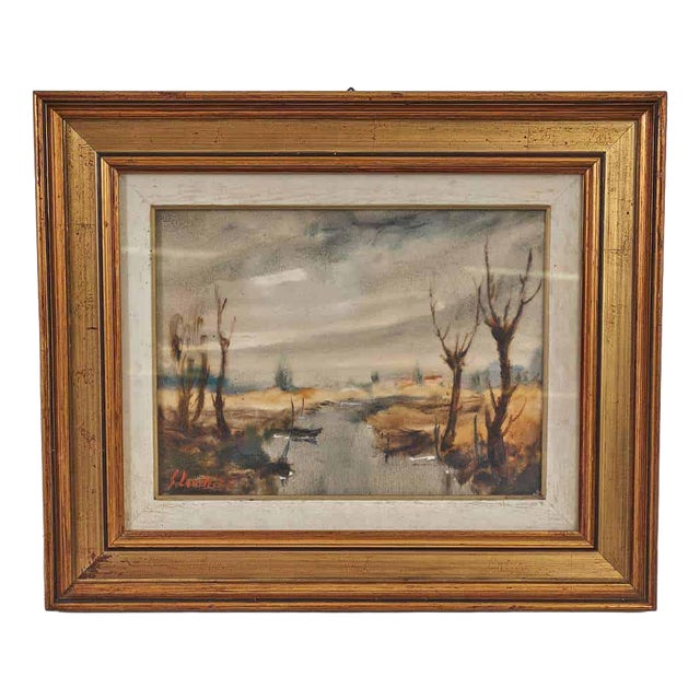Giovanni Lovetti, Fresco with Rural Landscape, 2000s, Oil on Canvas, Framed For Sale