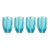 Pesaro Stripe Glasses - Aqua Blue, Set of 4 For Sale